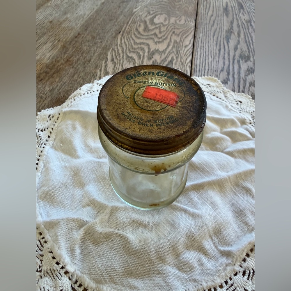 VTG Green Giant Glass Jar with Metal Lid - Home Food Storage